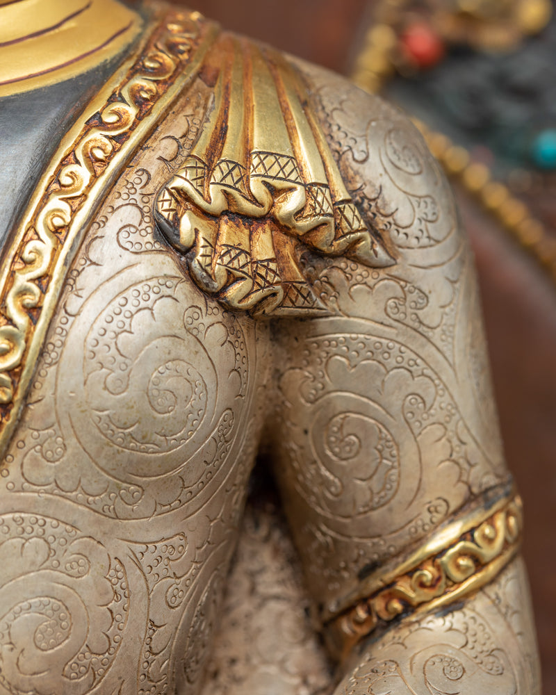Shakyamuni Buddha on Throne Statue | Hand-Carved Sculpture