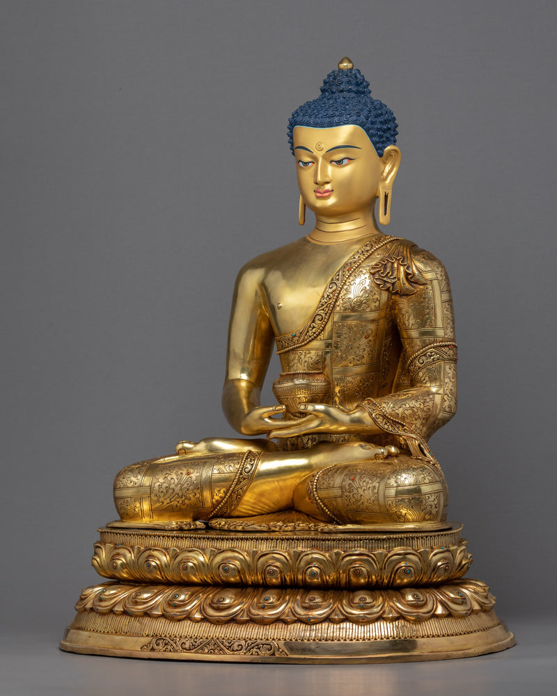 Large Amitabha Buddha Statue | Hand-Carved Buddhist Sculpture