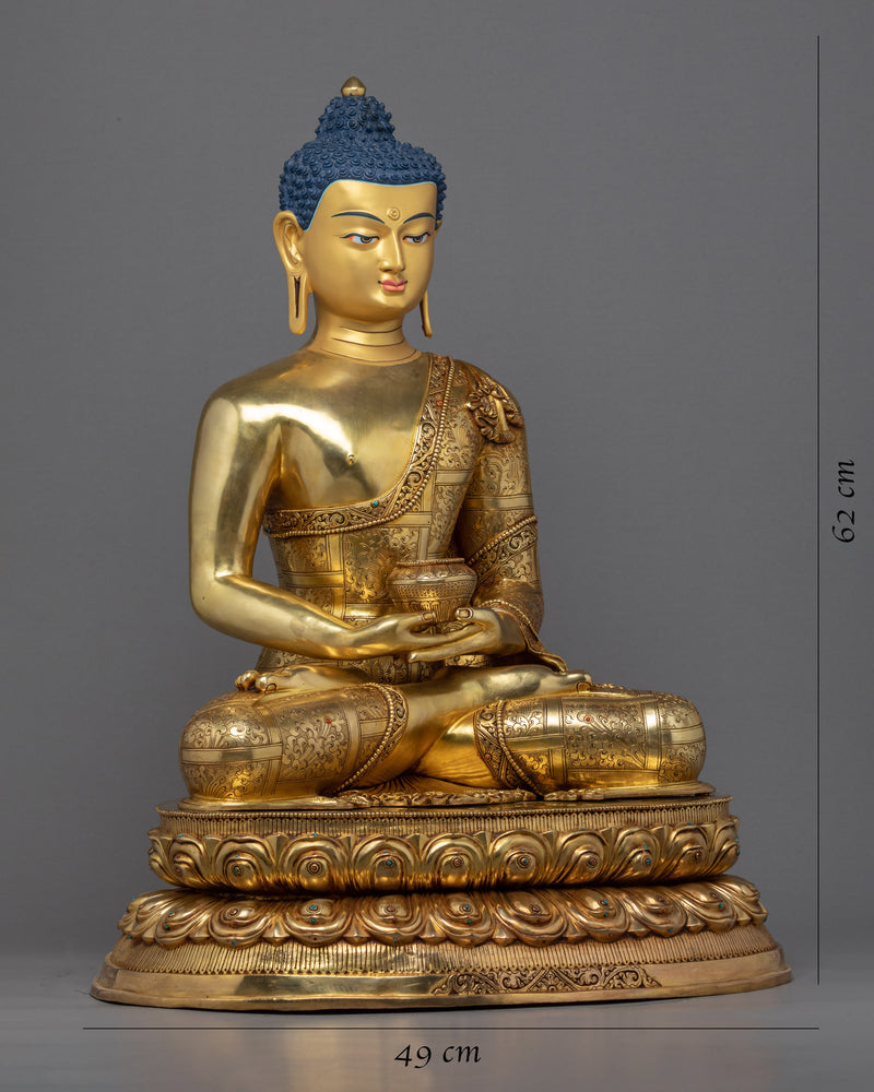Large Amitabha Buddha Statue | Hand-Carved Buddhist Sculpture