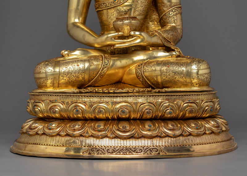 Large Amitabha Buddha Statue | Hand-Carved Buddhist Sculpture