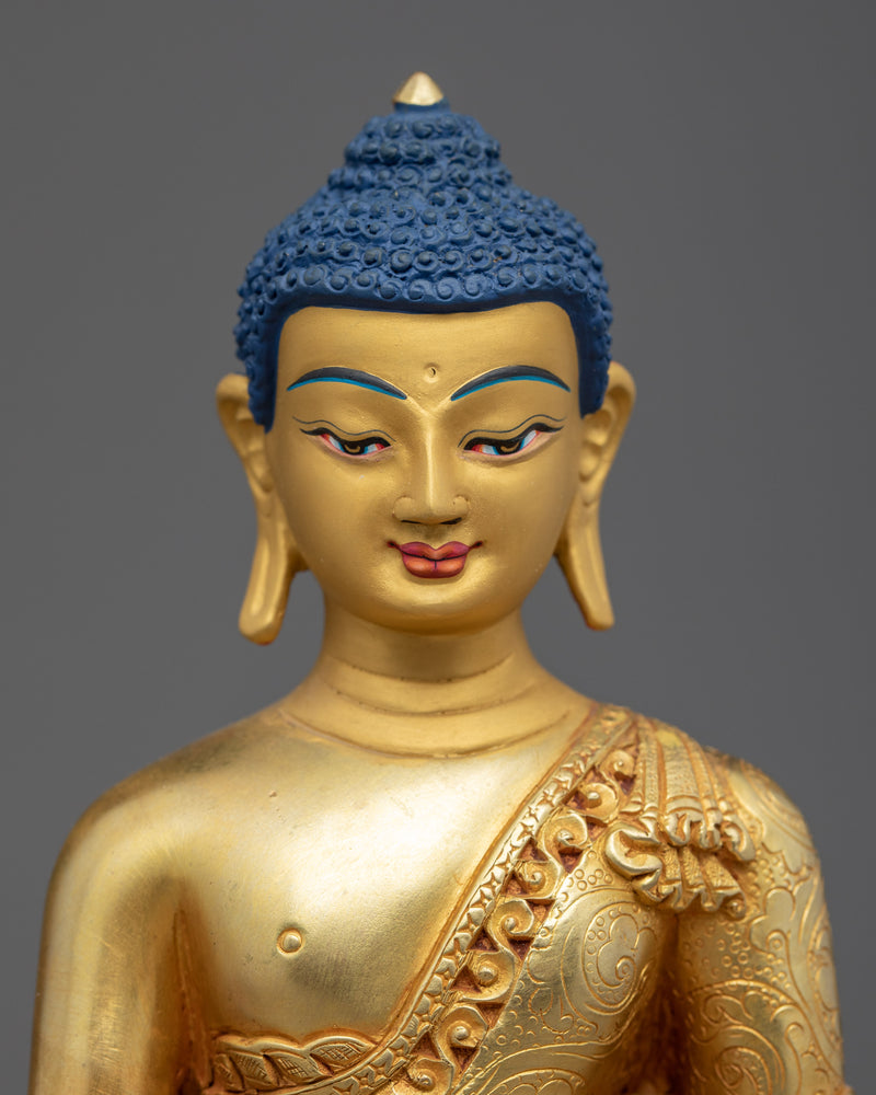 Small Buddha Shakyamuni Statue | Gold Gilded Sculpture
