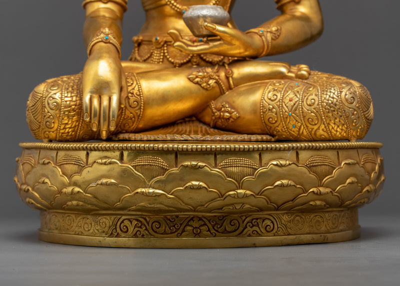 Shakyamuni Buddha Statue Art | Tibetan Art  Gold Gilded