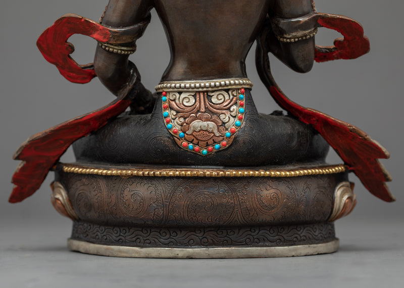 Vajrasattva Meditation Sculpture | Gold Gilded Traditional Art