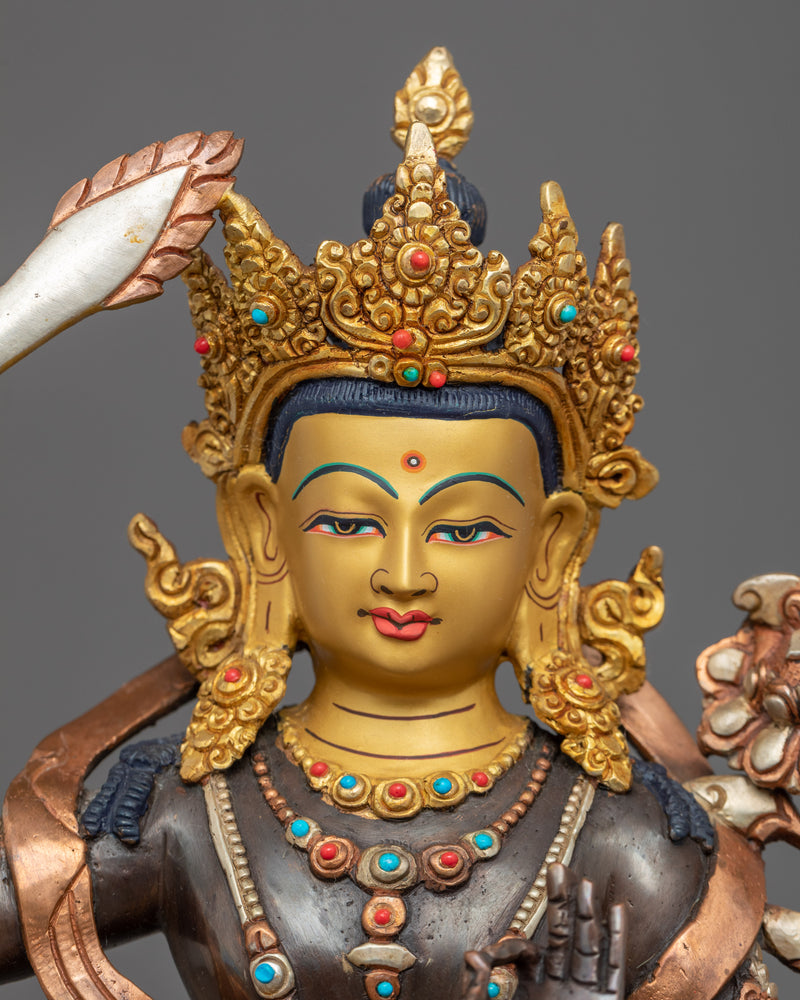Manjushri Bodhisattva Deity Statue | Traditional Himalayan Art