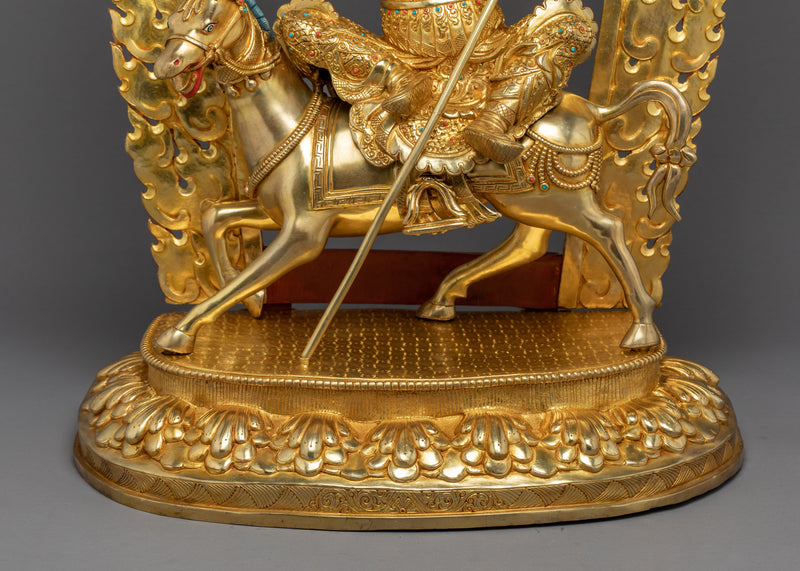 King Gesar Statue | Hand-Carved Buddhist Sculpture