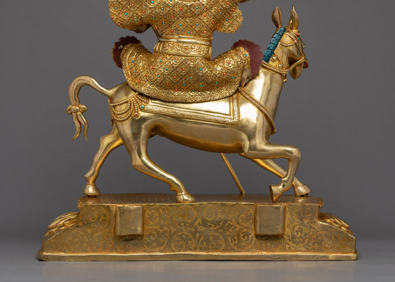 King Gesar Statue | Hand-Carved Buddhist Sculpture