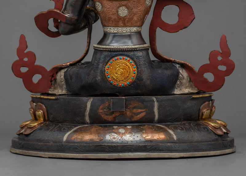Buddha Manjushri Sculpture | Himalayan Art | Gold Gilded Statue