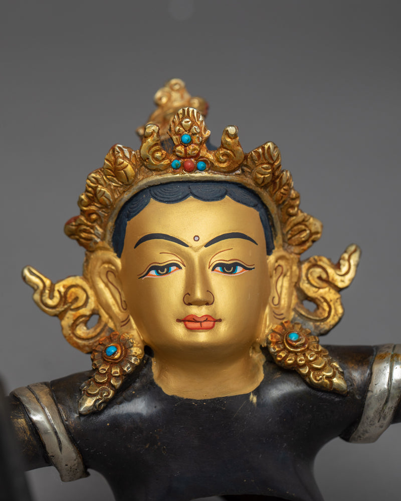 Sculpture of Dzambhala | Buddhist Deity Green Dzambhala Art