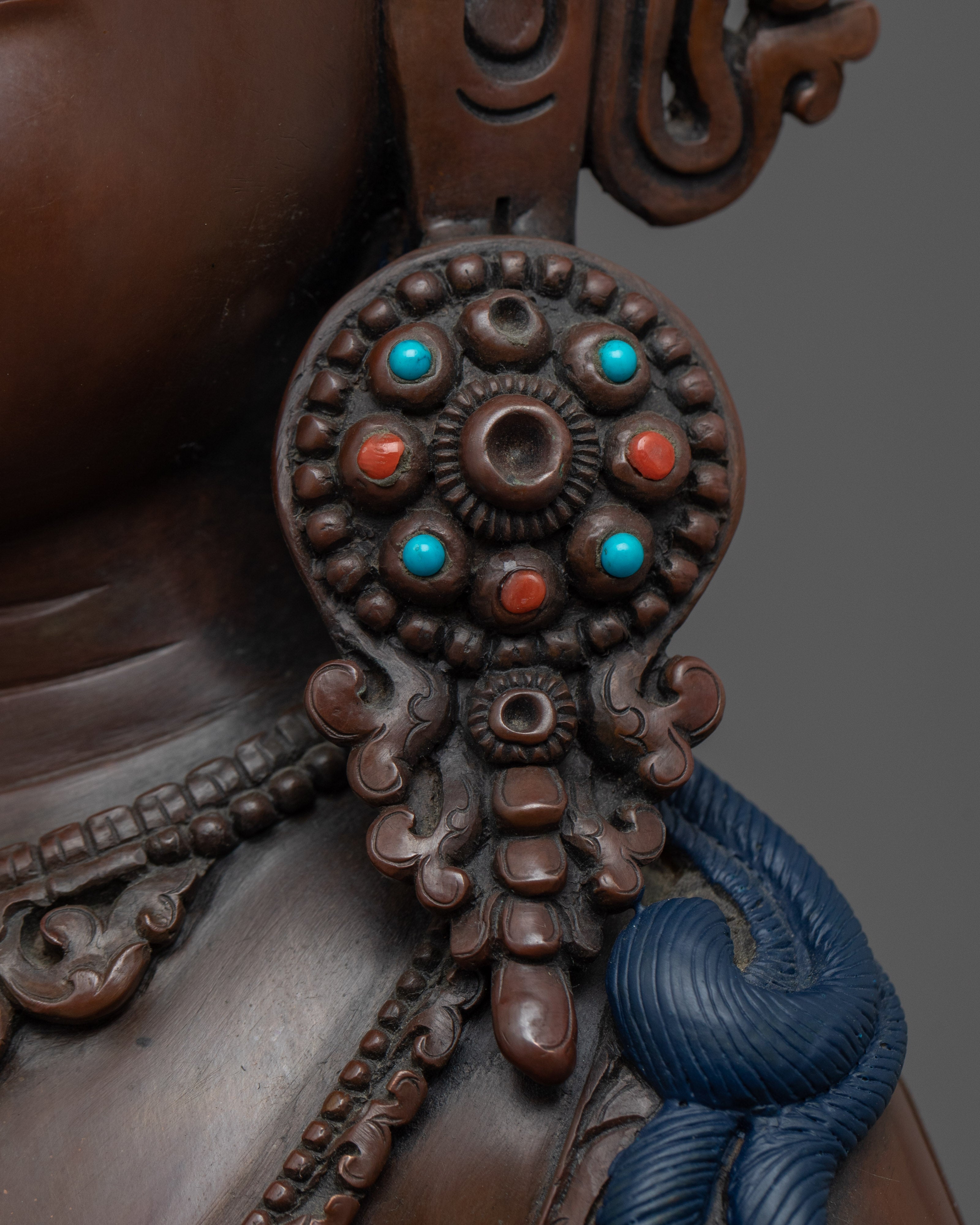 Vajrasattva Copper Statue | Hand-Carved Buddhist Sculpture