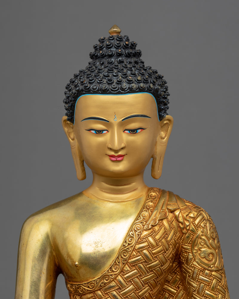 Medicine Buddha Gold Statue | Hand-Carved Buddhist Art of Nepal