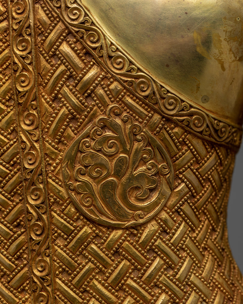 Medicine Buddha Gold Statue | Hand-Carved Buddhist Art of Nepal
