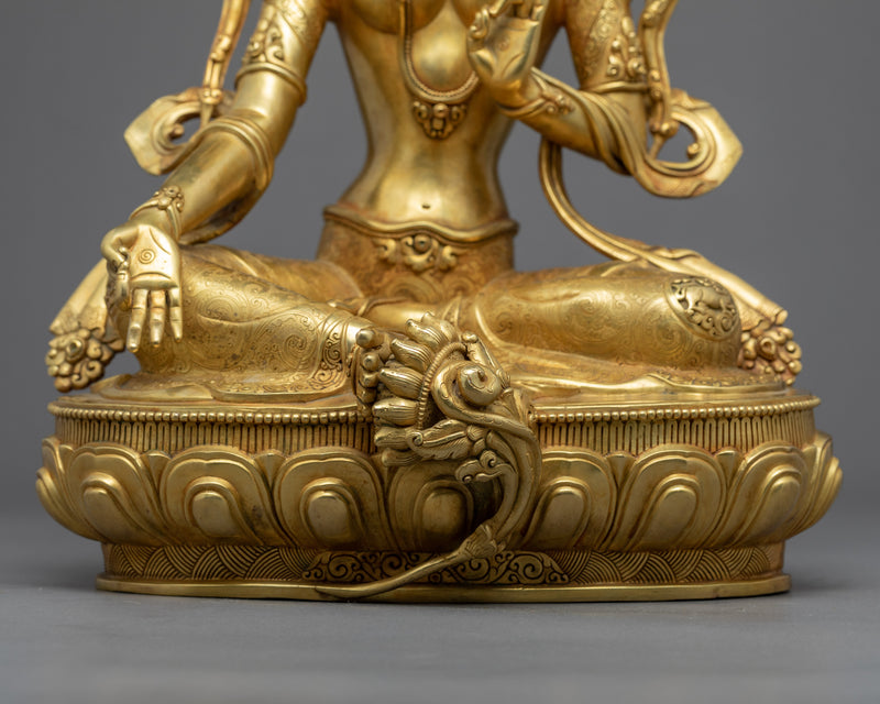 Green Tara Mother Statue | Traditional Female Buddha Art