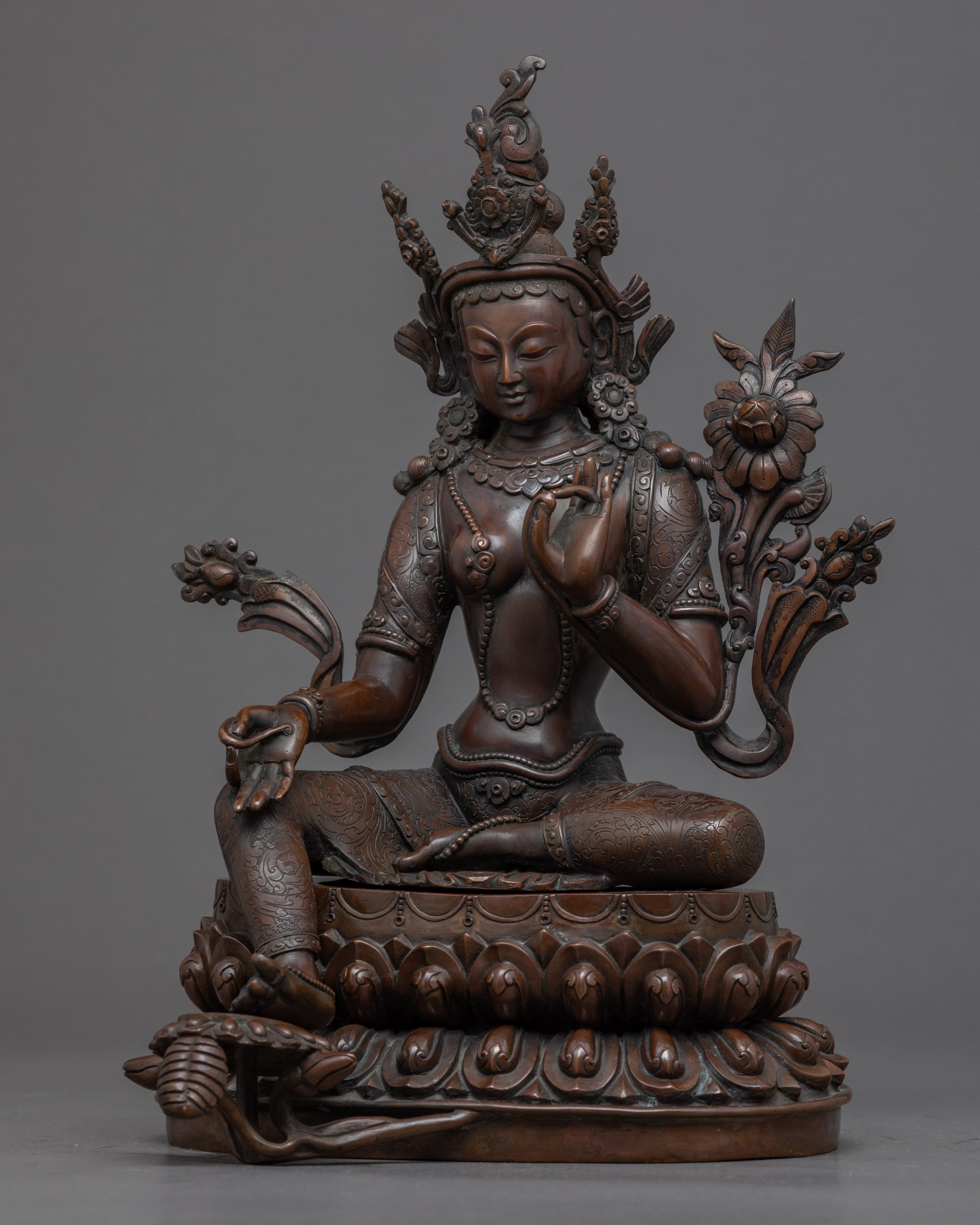 Green Tara Copper Statue | Compassionate Mother Tara