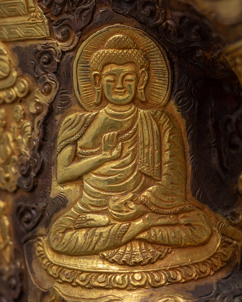 Seated Buddha Shakyamuni Sculpture | Gold Glided Art