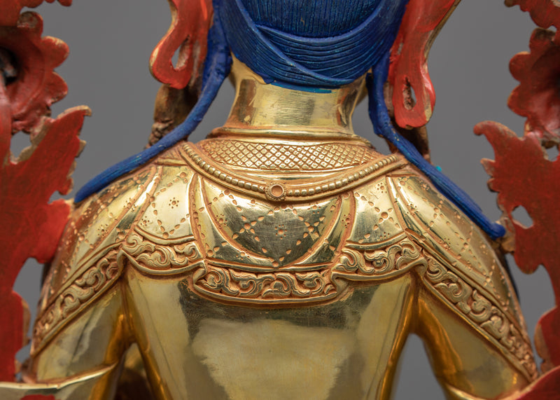 Rare Green Tara Throne Statue | Handmade Tara Statue