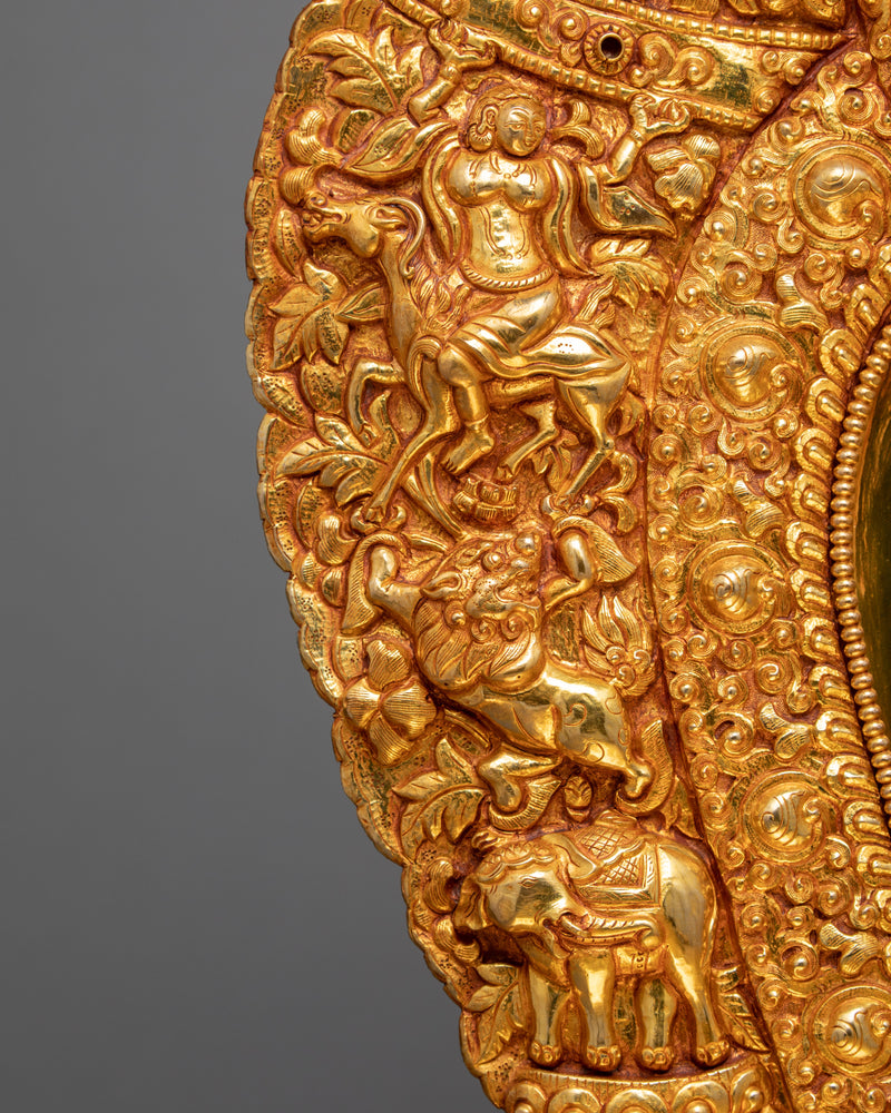 Rare Green Tara Throne Statue | Handmade Tara Statue
