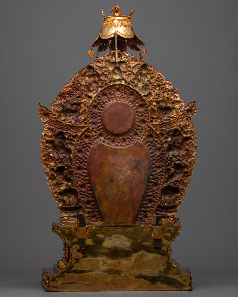 Rare Green Tara Throne Statue | Handmade Tara Statue