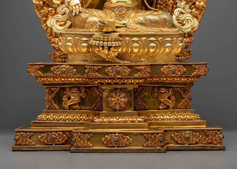 Rare Green Tara Throne Statue | Handmade Tara Statue