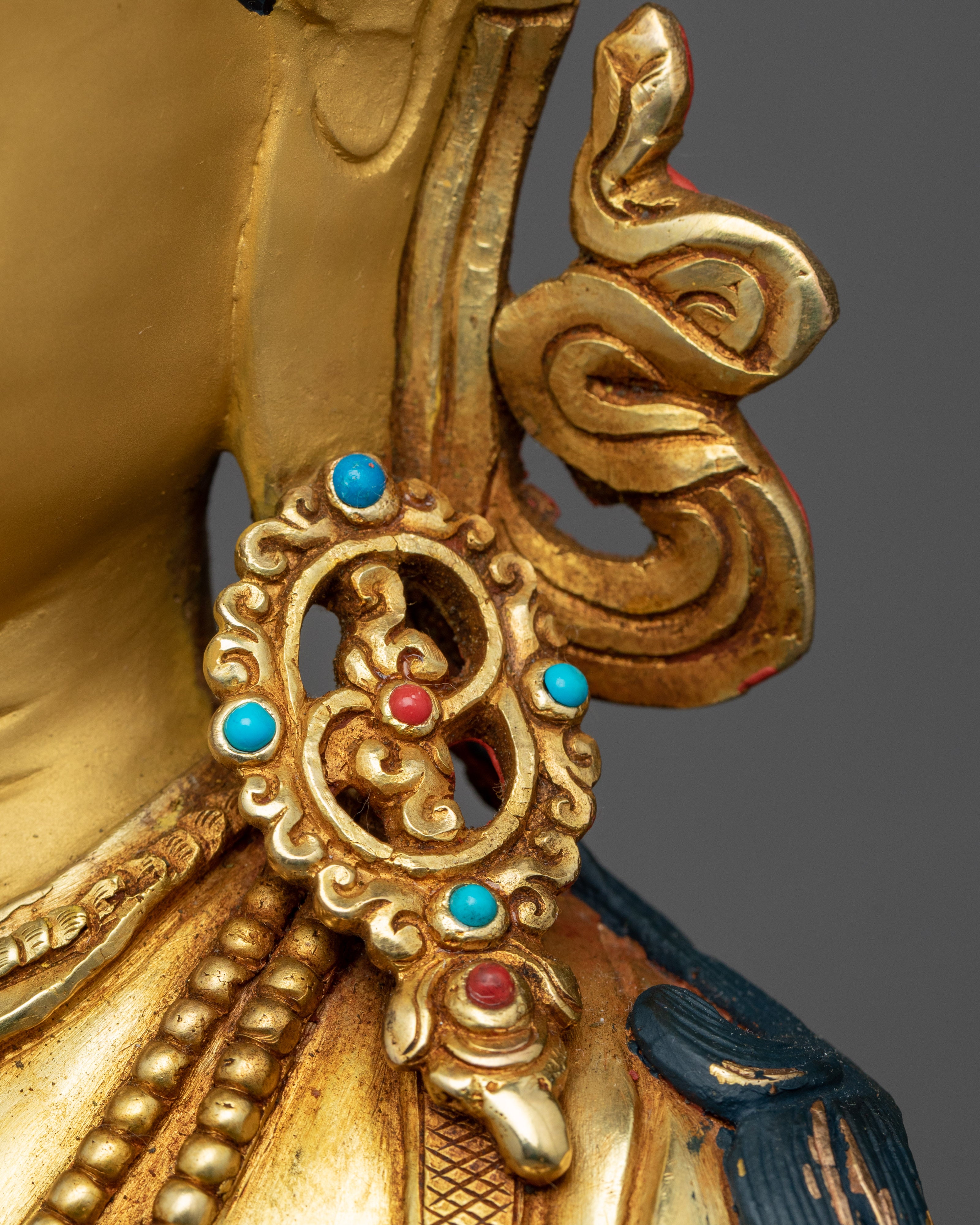 Amitayus Buddha Sculpture Bodhisattva | Himalayan Art | Gold Gilded