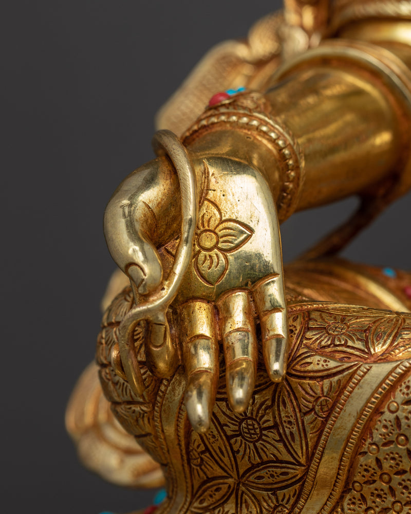 Tibetan Sgrol-ljang Sculpture | Green Tara Buddist Deity