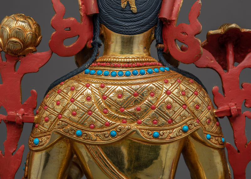 Tibetan Sgrol-ljang Sculpture | Green Tara Buddist Deity