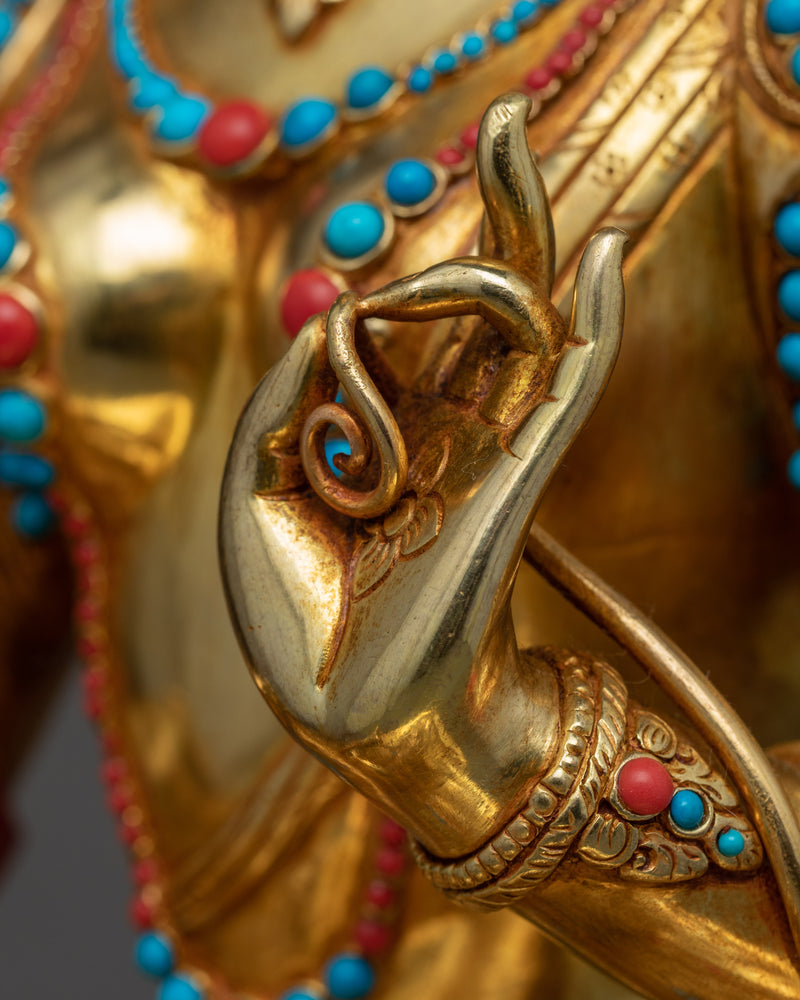 Tibetan Sgrol-ljang Sculpture | Green Tara Buddist Deity