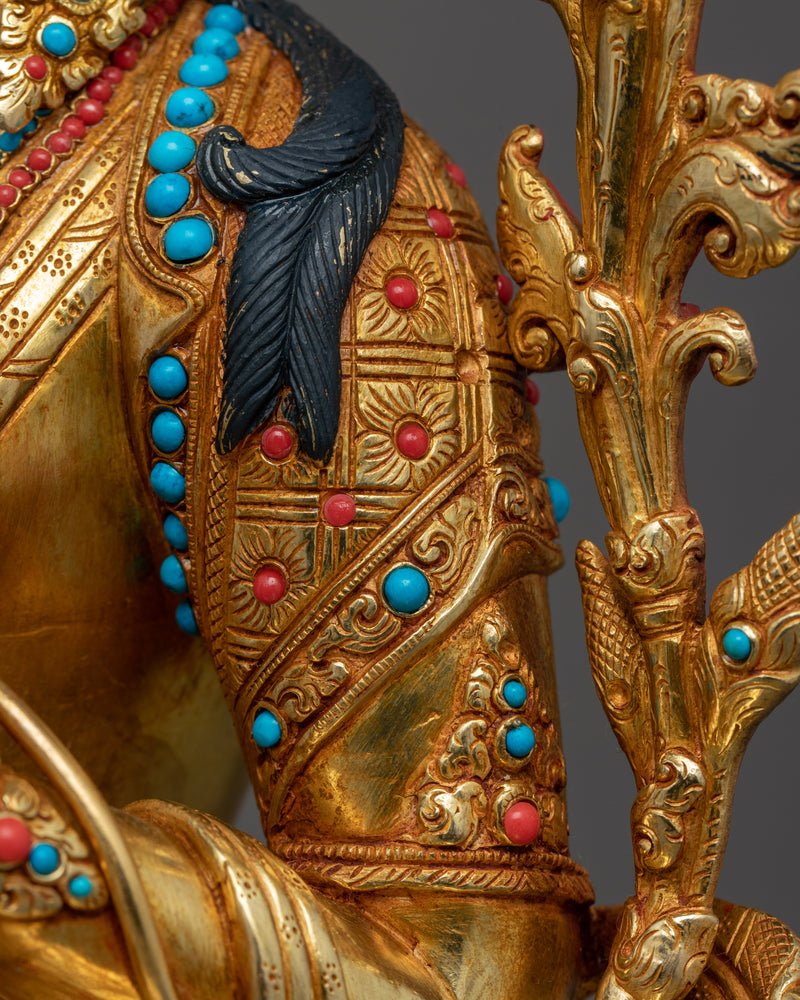 Tibetan Sgrol-ljang Sculpture | Green Tara Buddist Deity