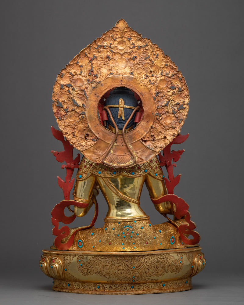 Tibetan Sgrol-ljang Sculpture | Green Tara Buddist Deity