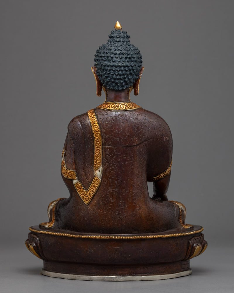 Three Tibetan Buddhas Sculpture | Traditional Gold Gilded Set