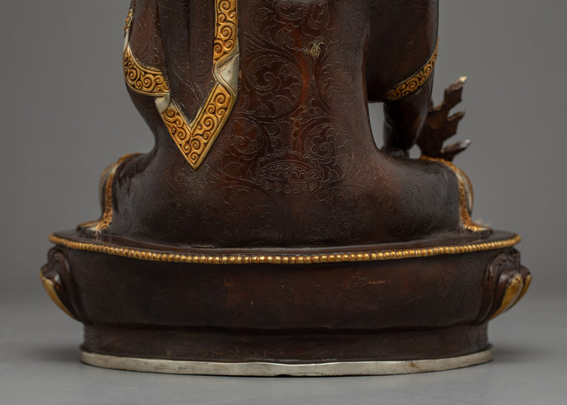Three Tibetan Buddhas Sculpture | Traditional Gold Gilded Set
