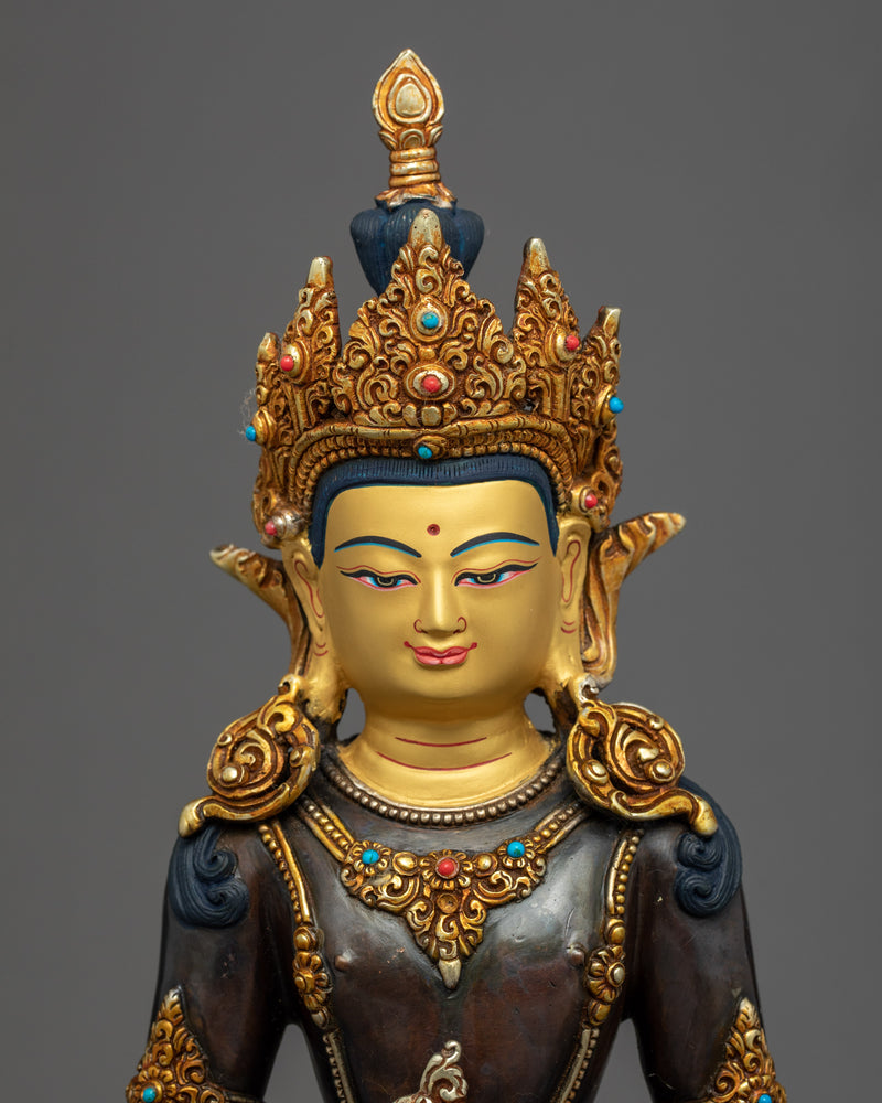 Buddha Of Long Life Statue | Amitayus Deity Traditional Hand Carved Art