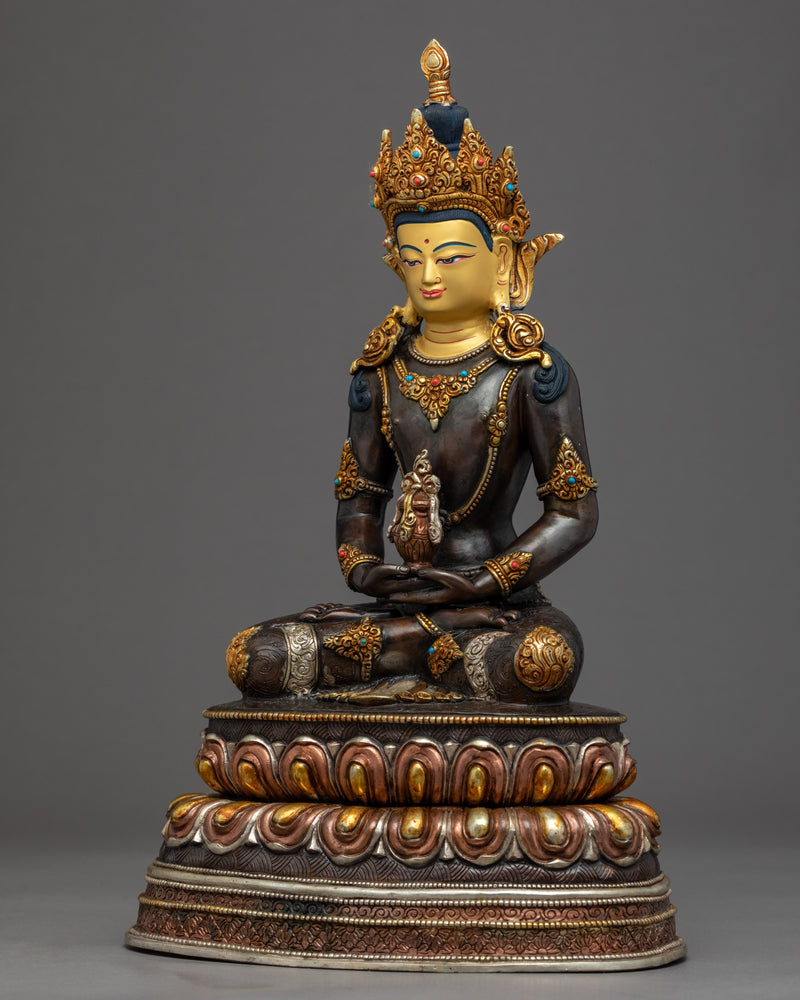 Buddha Of Long Life Statue | Amitayus Deity Traditional Hand Carved Art