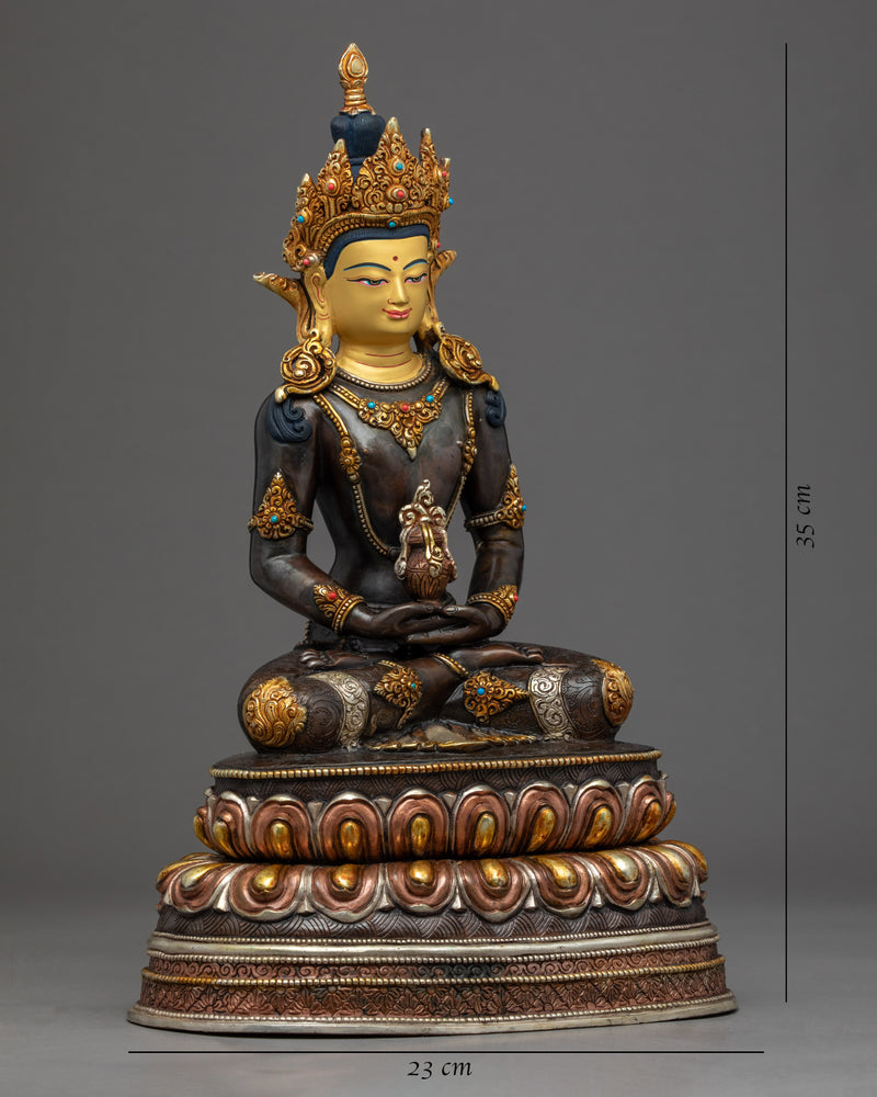 Buddha Of Long Life Statue | Amitayus Deity Traditional Hand Carved Art
