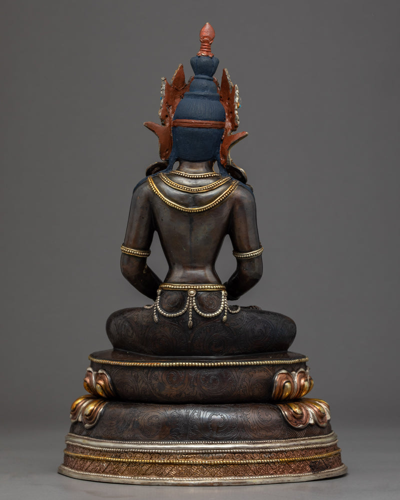 Buddha Of Long Life Statue | Amitayus Deity Traditional Hand Carved Art