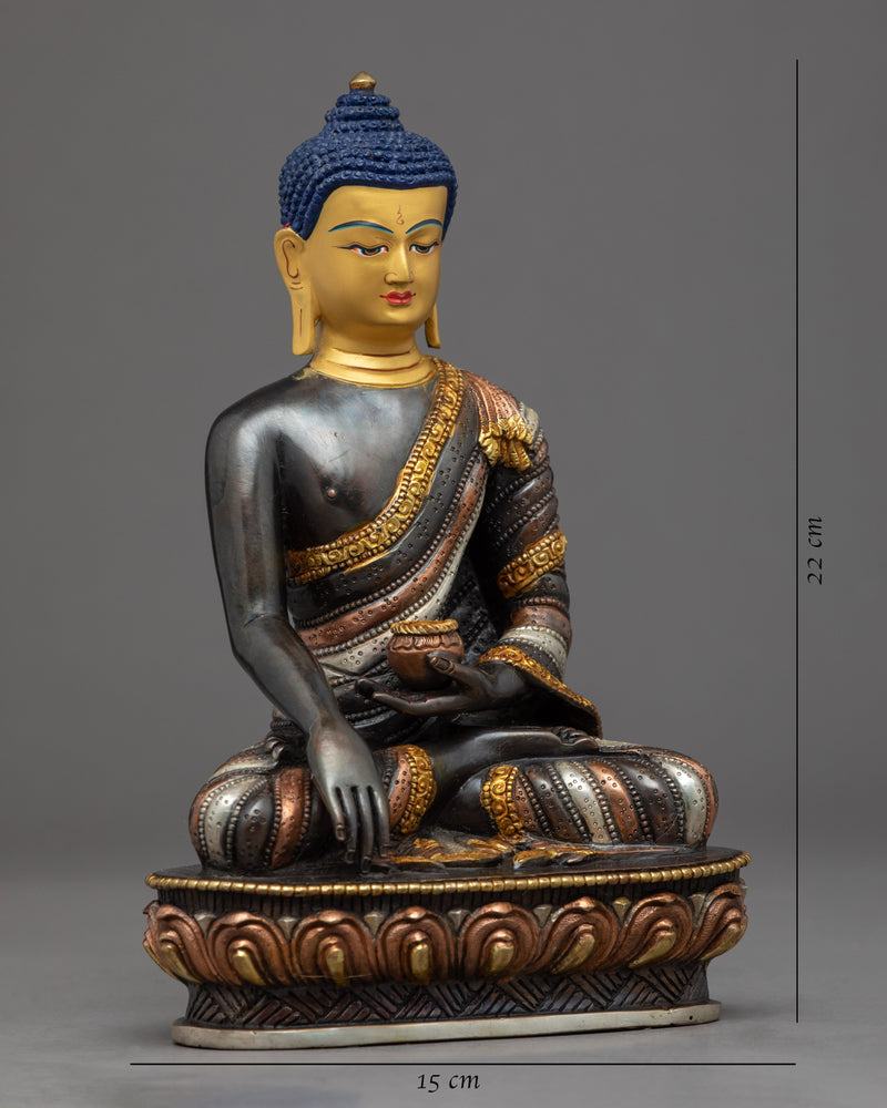 Shakyamuni Buddha Gold Sculpture | Handmade Gautam Buddha Statue