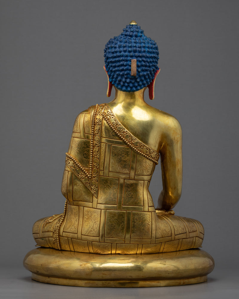 Gautama Buddha Gold Plated Statue | Tibetan Buddhist Art