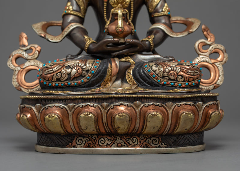 Buddha Amitayus Gold Sculpture | Traditionally Crafted Buddhist Art
