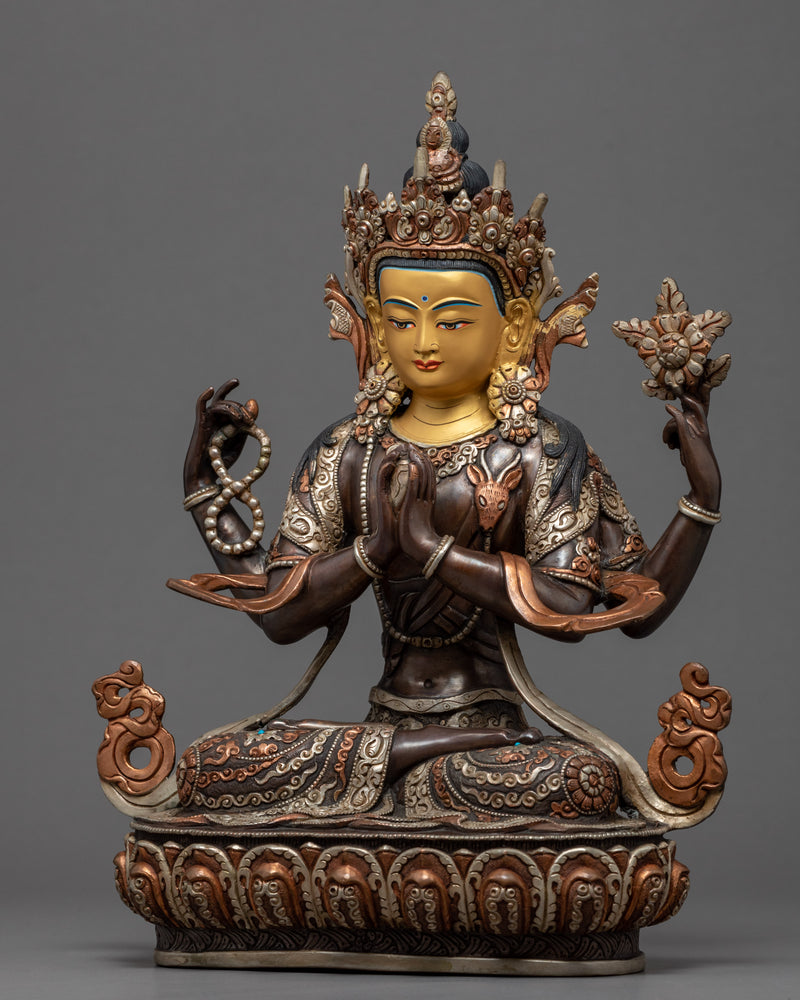 Chenrezig Tibetan Sculpture | Buddhist Compassion Deity