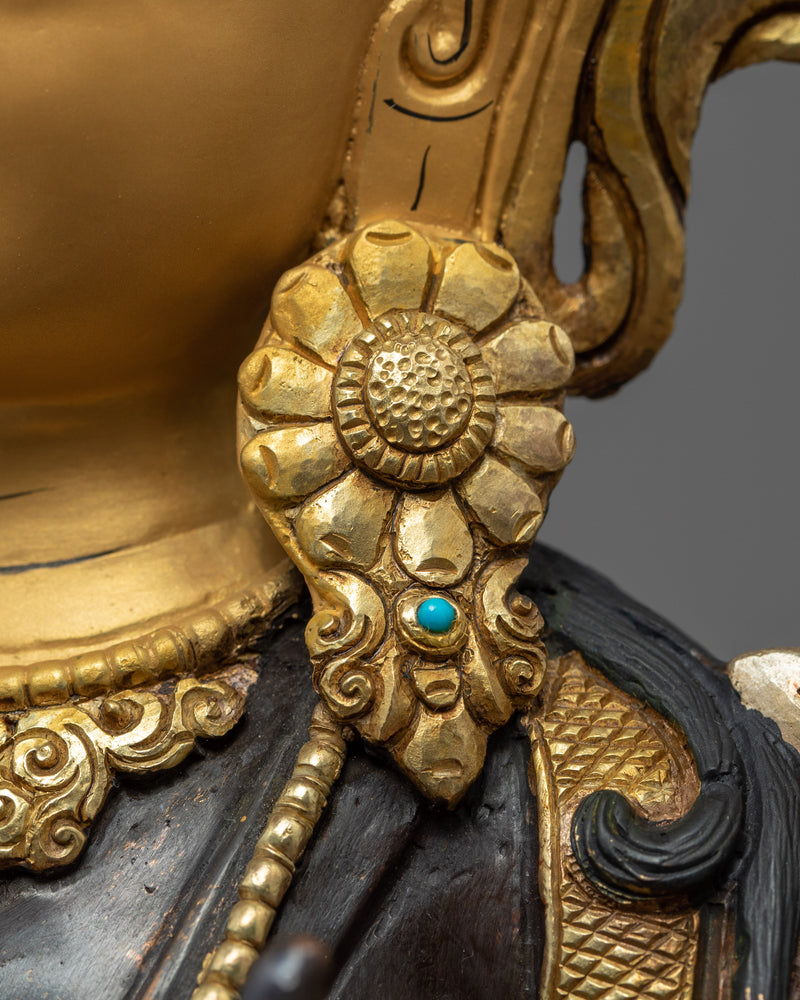 Manjushri Buddha Sculpture  | Himalayan Gold Gilded Art