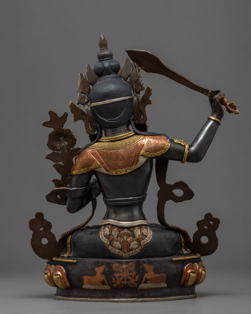 Manjushri Buddha Sculpture  | Himalayan Gold Gilded Art