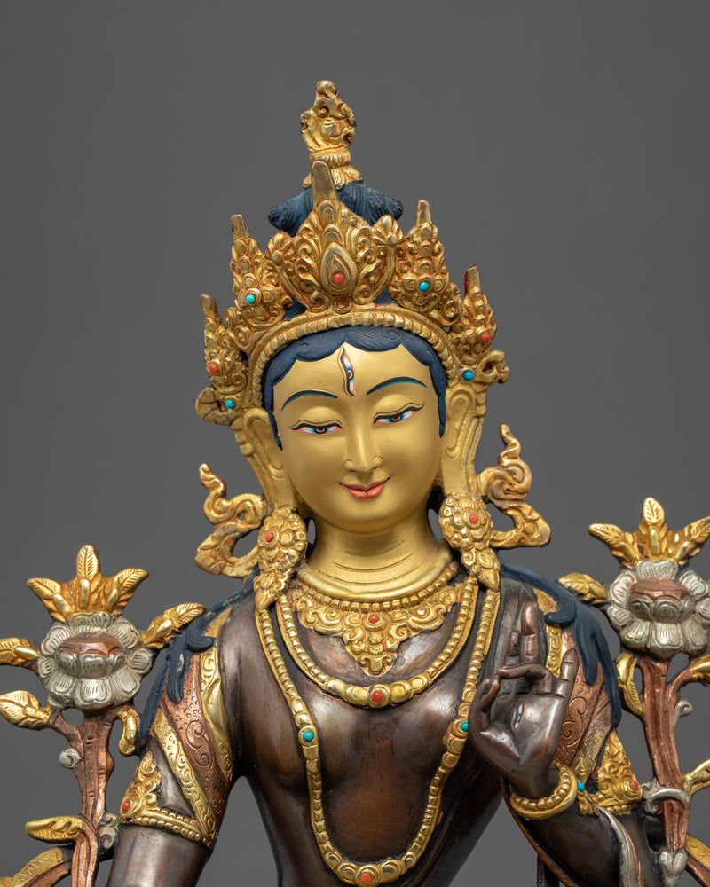 White Tara Buddhist Sculpture | Buddhist Long-Life Deity