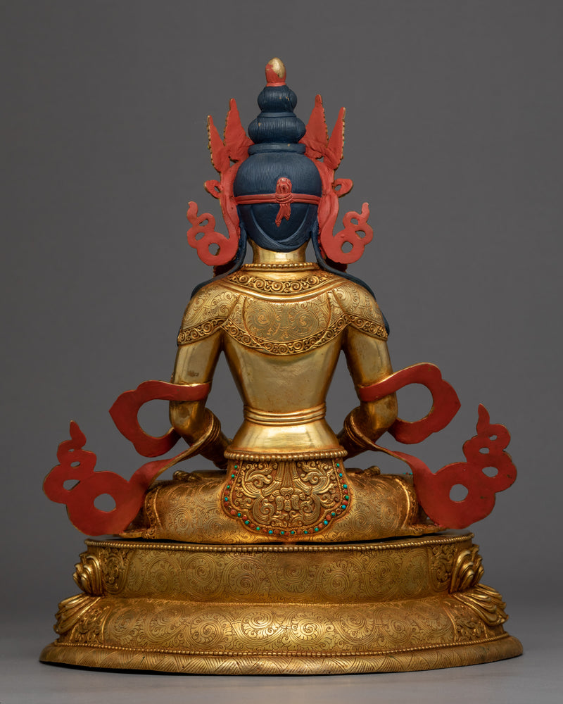 Amitayus Bodhisattva Statue | Tibetan Gold Gilded Art