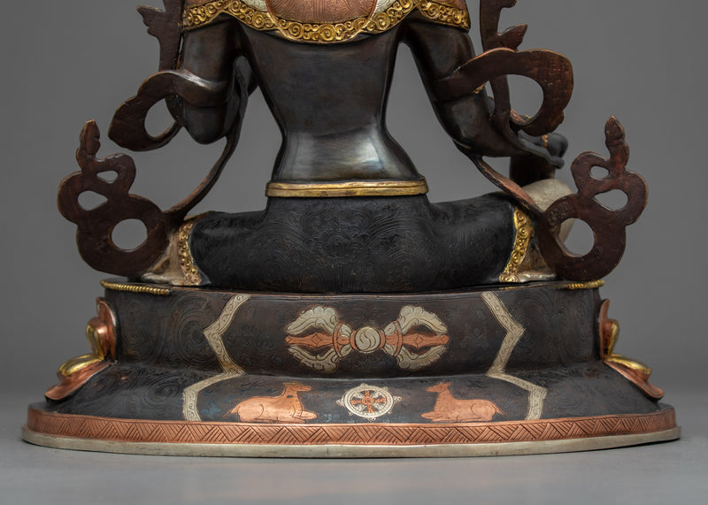 Gold Gilded Buddhist Art Tara Sculpture | Green Tara Art