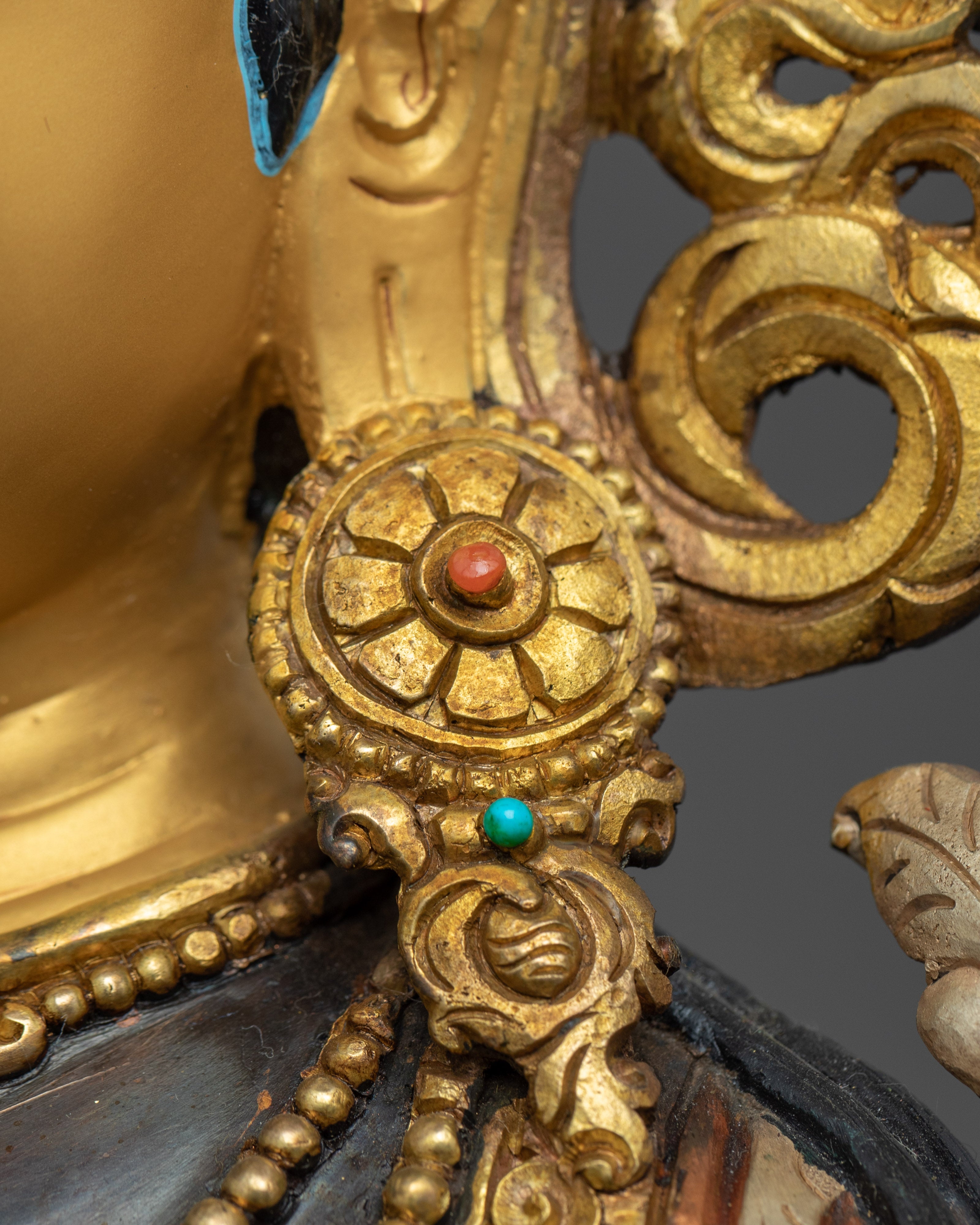 Gold Gilded Buddhist Art Tara Sculpture | Green Tara Art