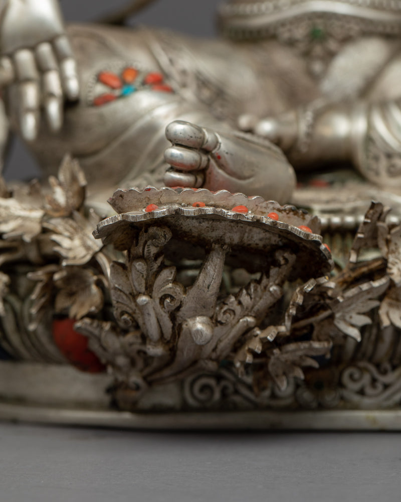 Buddha Art Green Tara Statue | Handmade Bodhisattva Statue