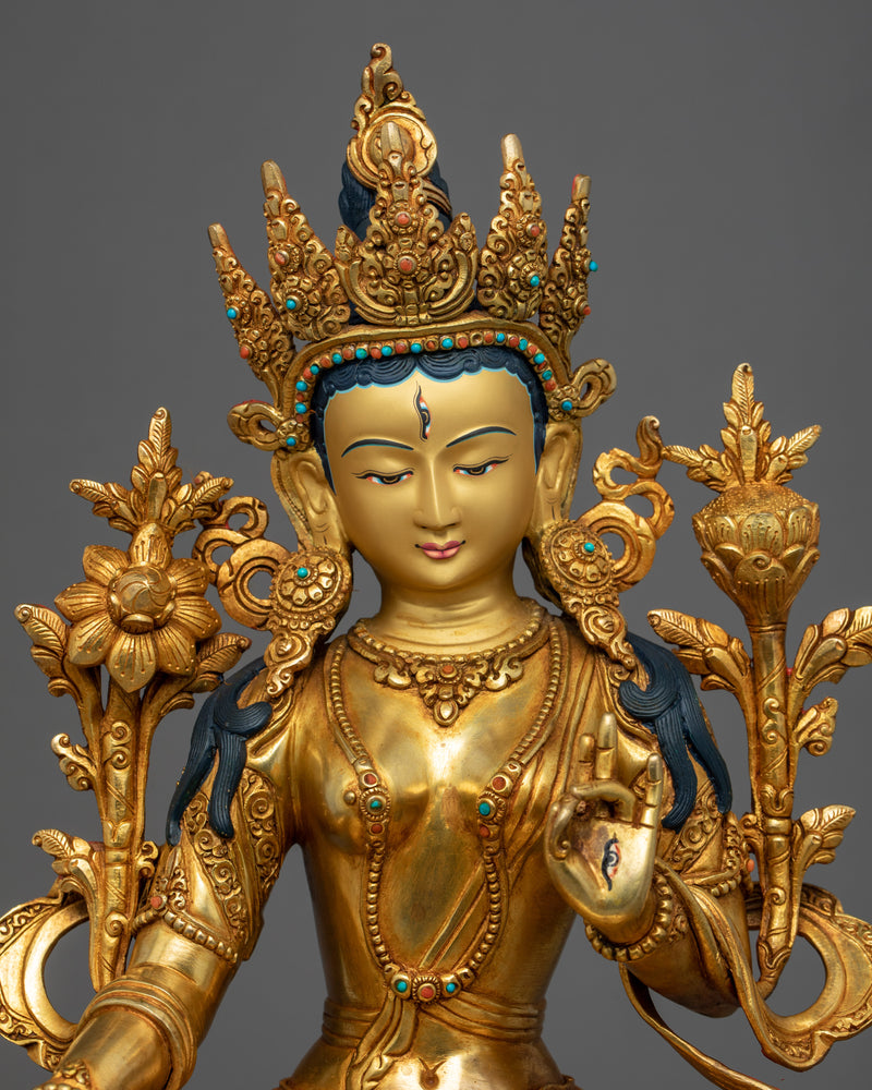 Long Life Deity White Tara Statue | Traditional Buddhist Art