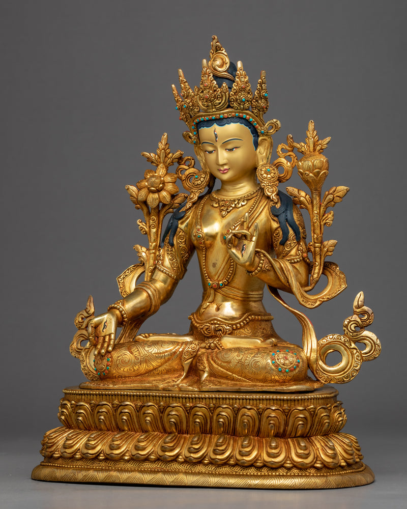 Long Life Deity White Tara Statue | Traditional Buddhist Art
