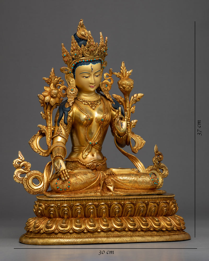 Long Life Deity White Tara Statue | Traditional Buddhist Art