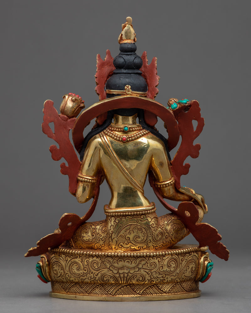 Green Tara Bodhisattva Sculpture  | Tibetan Handcrafted Art