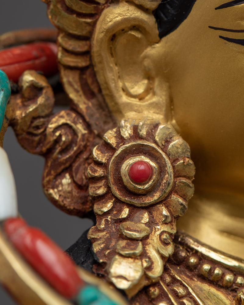 Rare Manjushri Sculpture | Hand Carved Himalayan Art